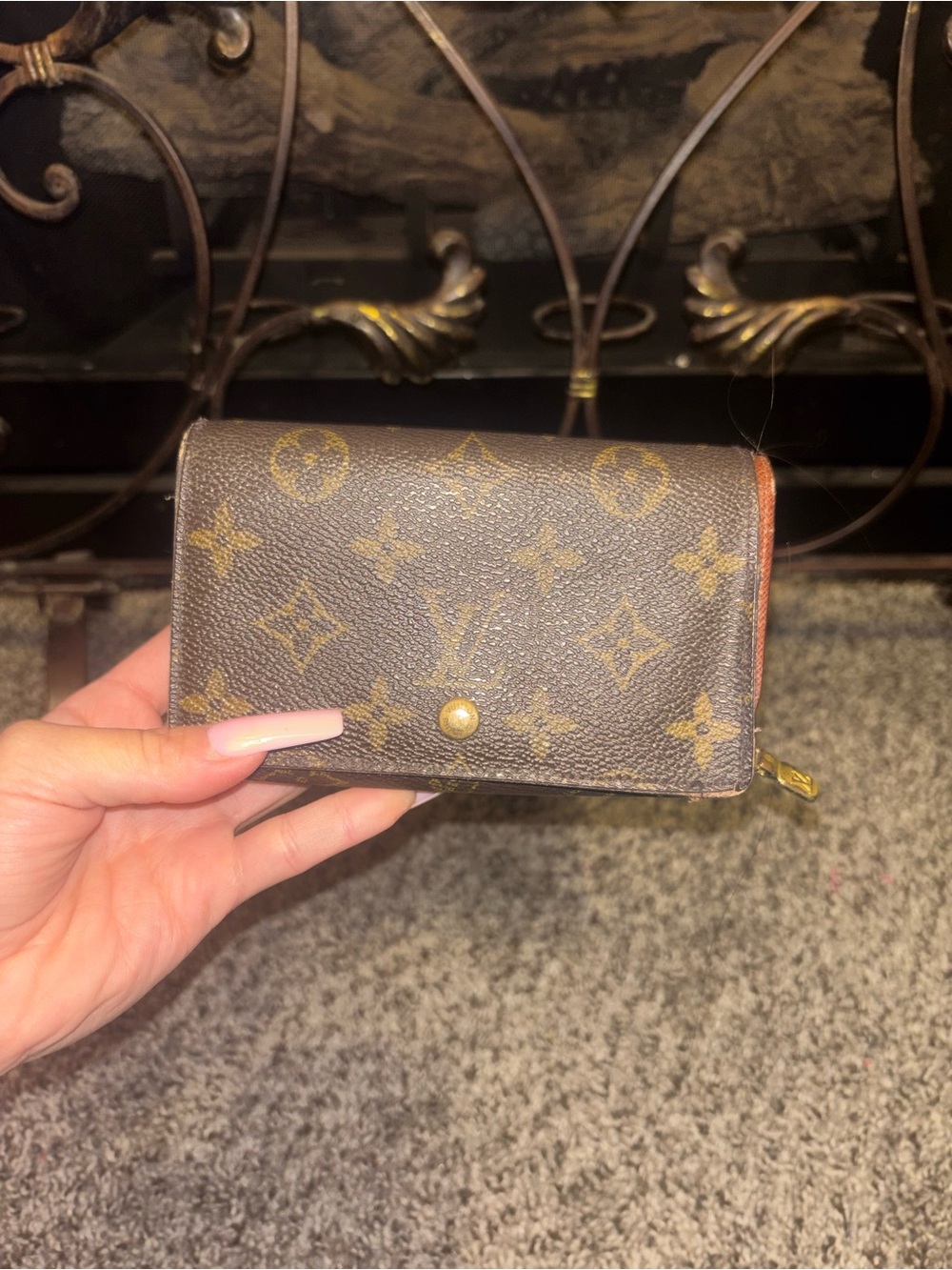 Louis Vuitton Monogram Compact Wallet in Brown and Gold Trim - Picture 3 of 7